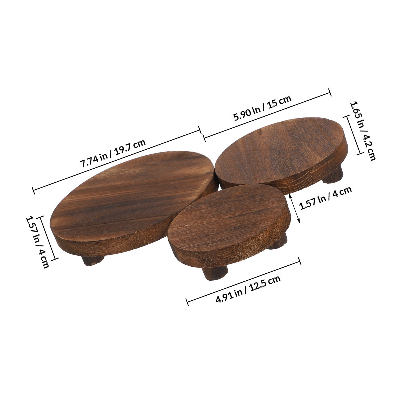 3Pcs Wooden Plant Stand Set Na - Display Risers Set recension och pris